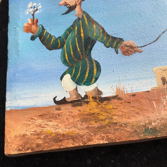 Vintage Central Asian Painting - Man Walking Bumblebee - Picture 6 of 7